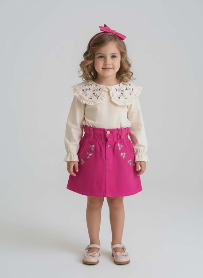 Ensemble Fleur de Coton fushia