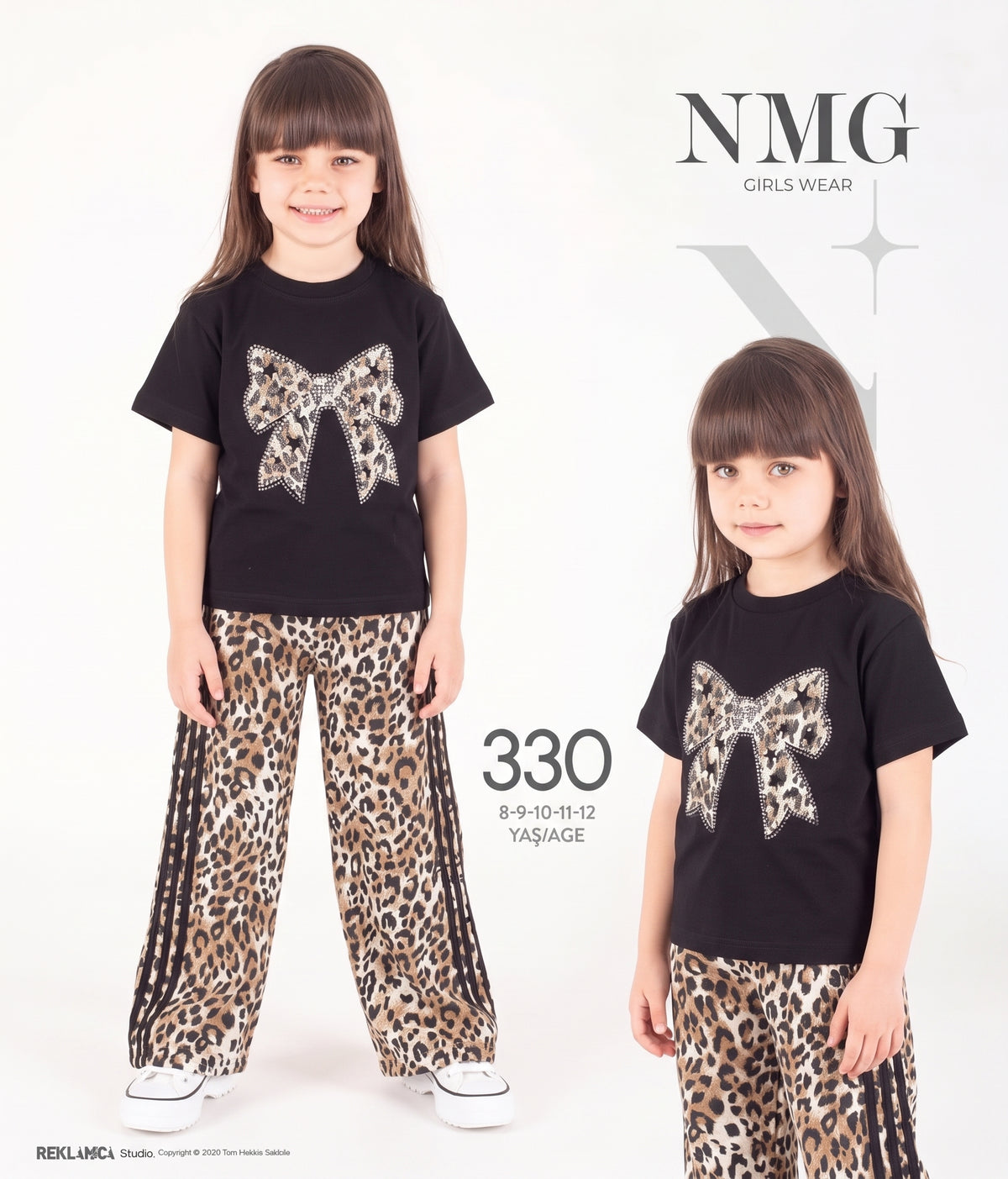 Ensemble Léopard papillon Noir