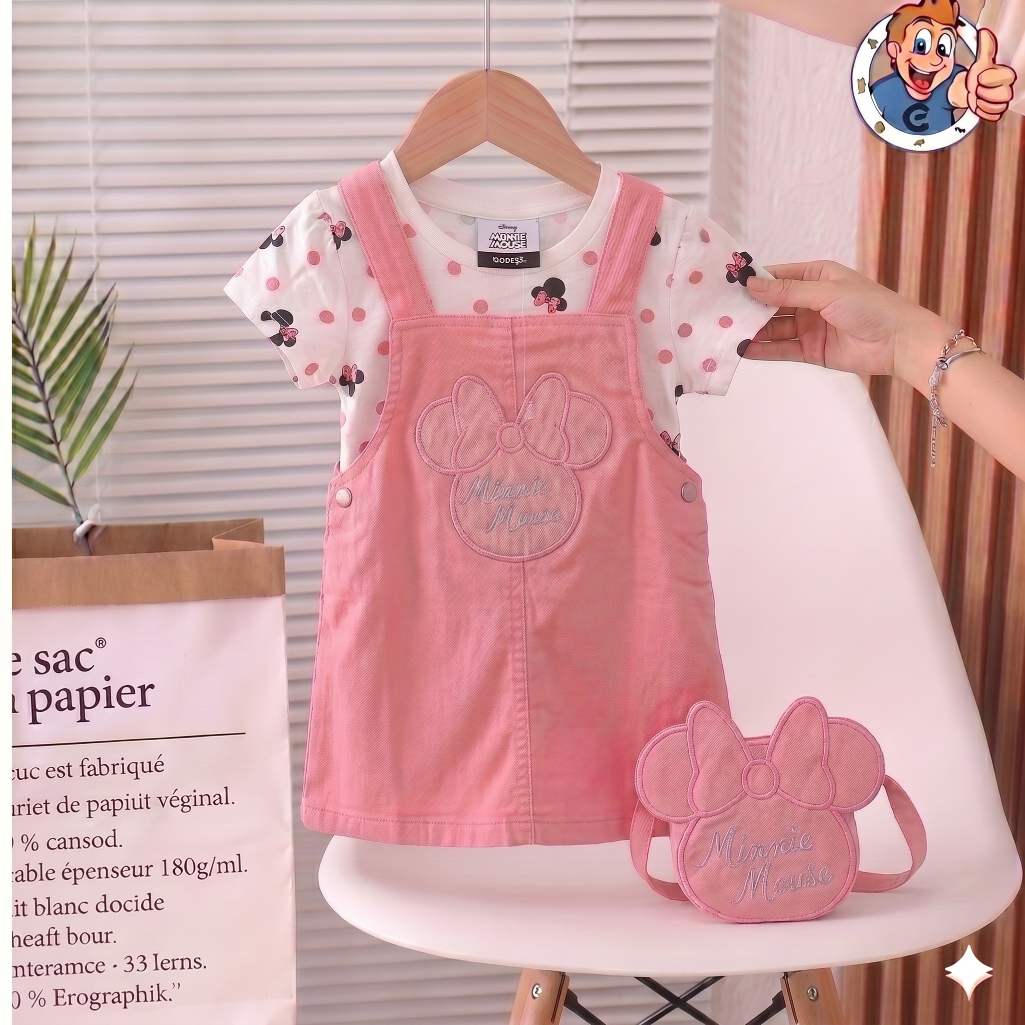 Salopette Minnie mouse 3 pcs
