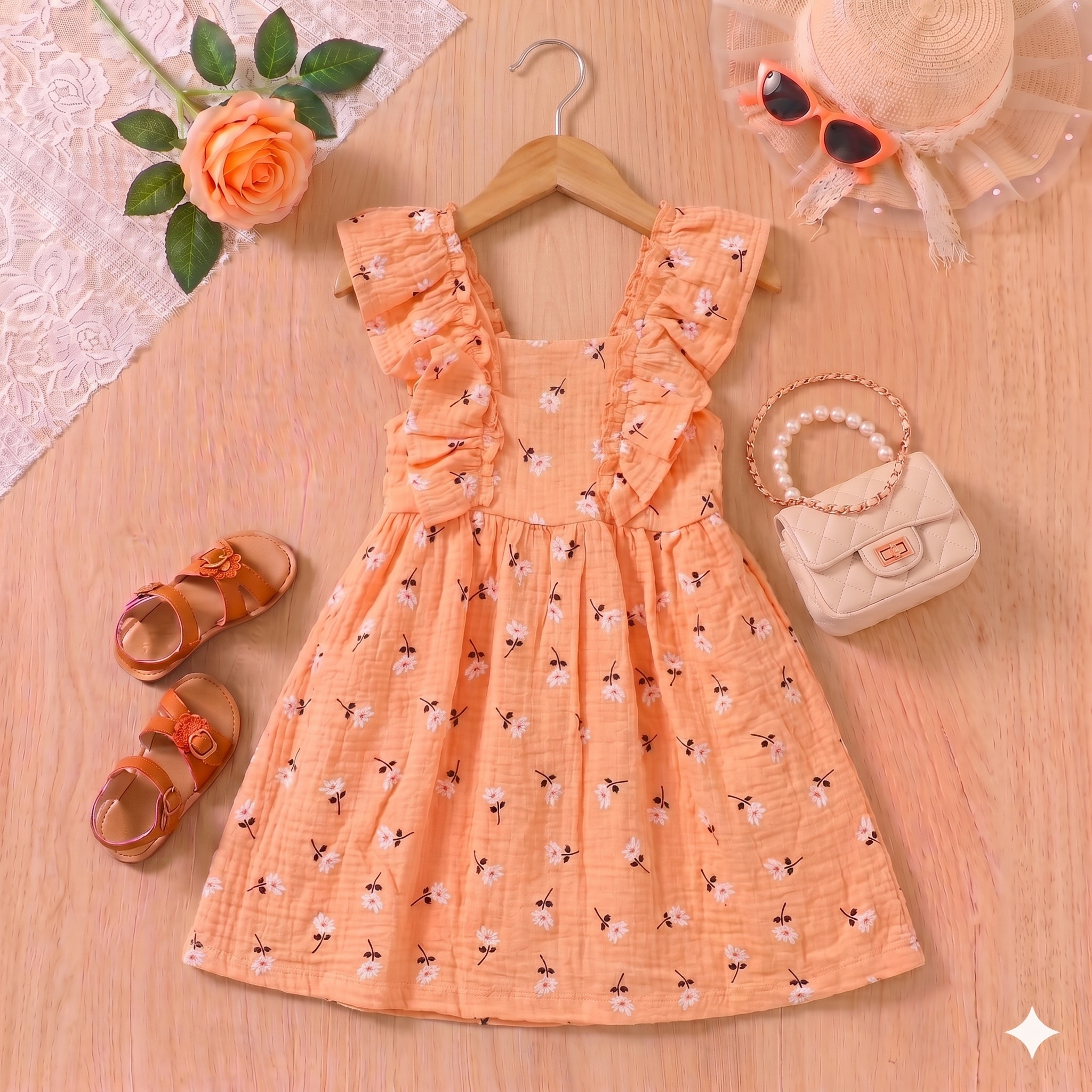 Robe avec des lunettes de soleil