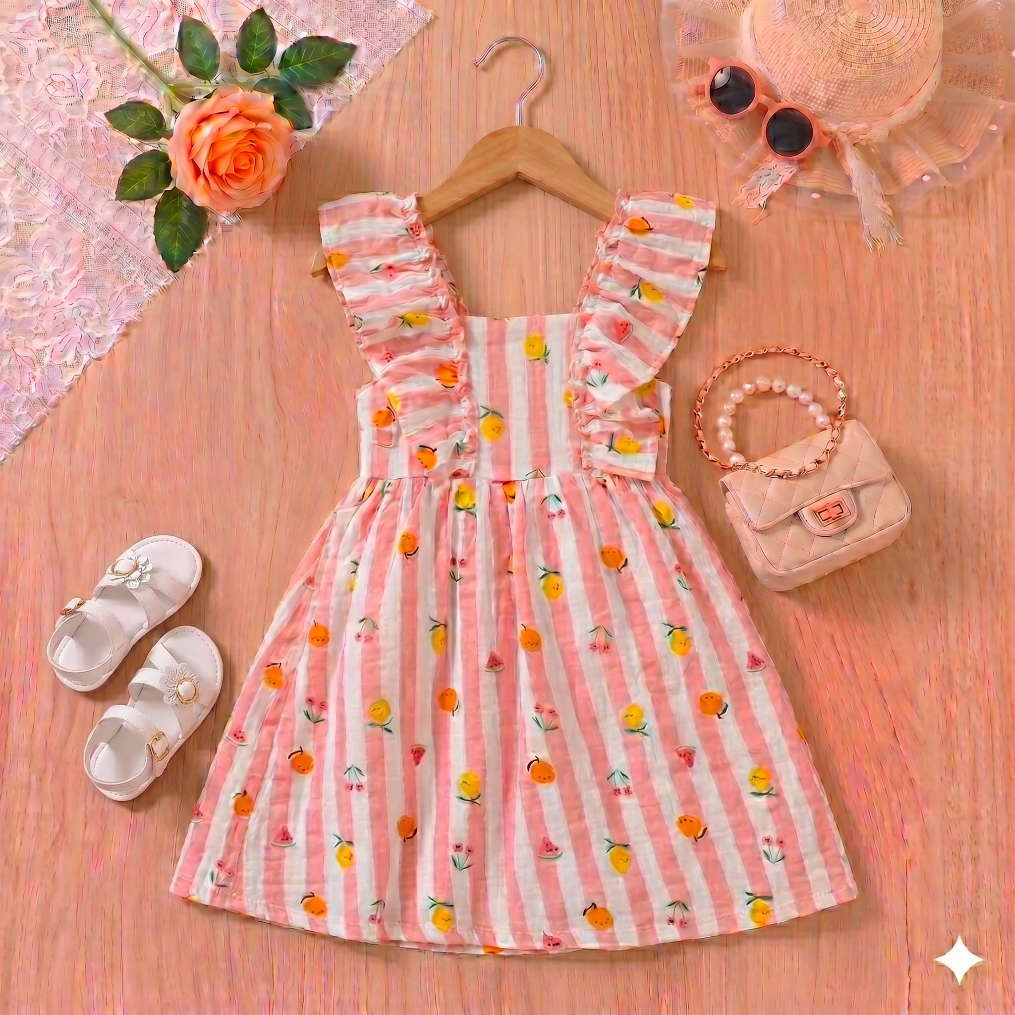 Robe avec des lunettes de soleil