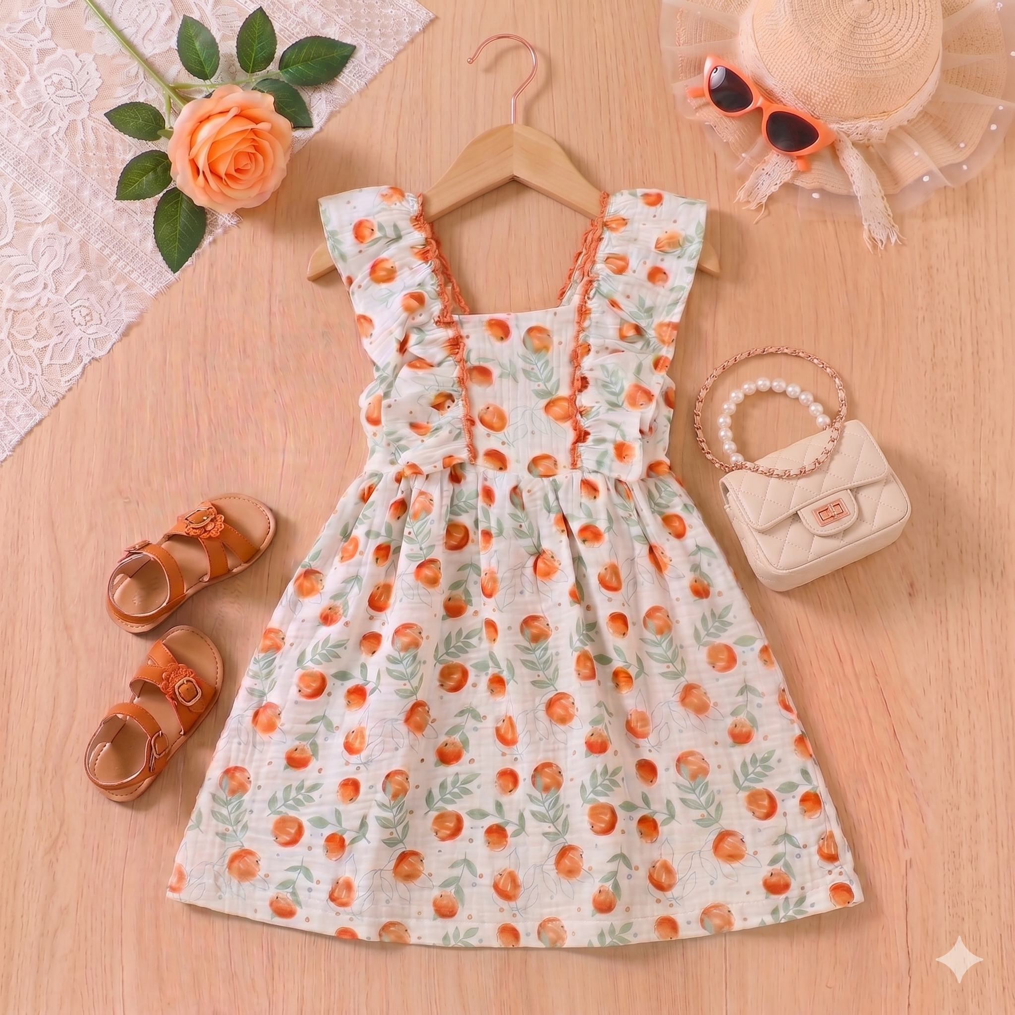Robe avec des lunettes de soleil